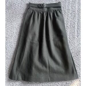 Emanuel Ungaro Parallele Paris Wool Blend Midi Skirt Belted Pleated Made n Italy